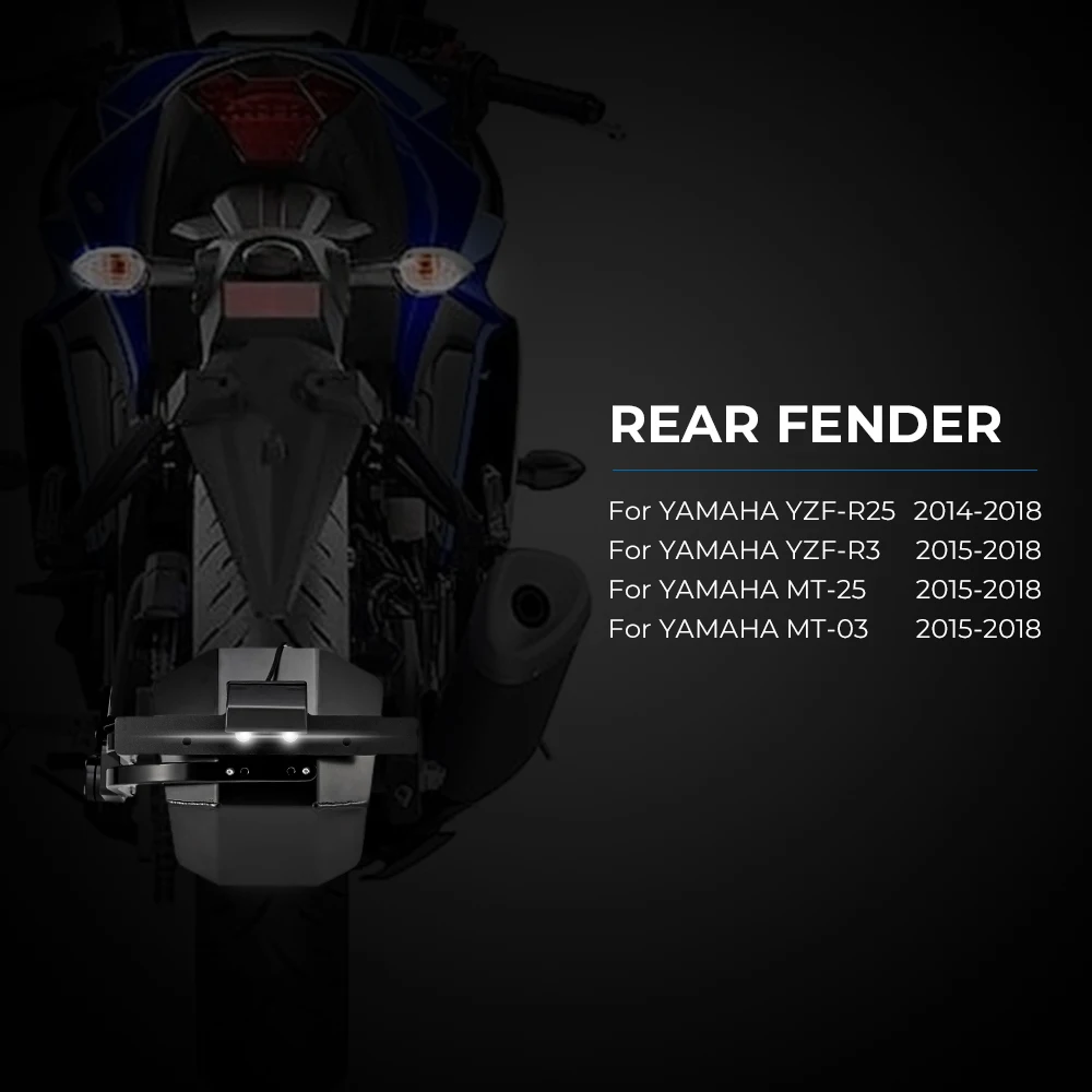 Заднее крыло номерные знаки для YAMAHA YZF R25 R3 YZF-R25 YZF-R3 крыло кронштейн светодиодный светильник MT-03 MT03 MT-25 MT25