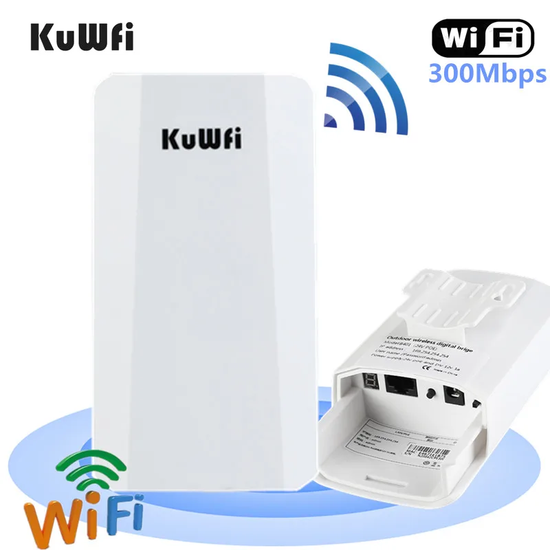 Kuwfi Outdoor Router Outdoor P2p 1km Wireless Wifi Bridge 300mbps