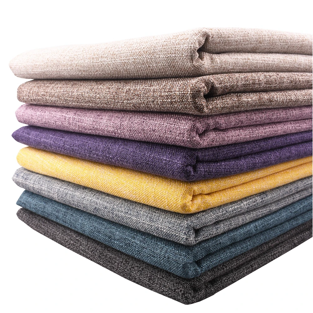 Solid Color Cotton Linen Fabric For Patchwork Quilting DIY Sewing Sofa Table Cloth Furniture Cover