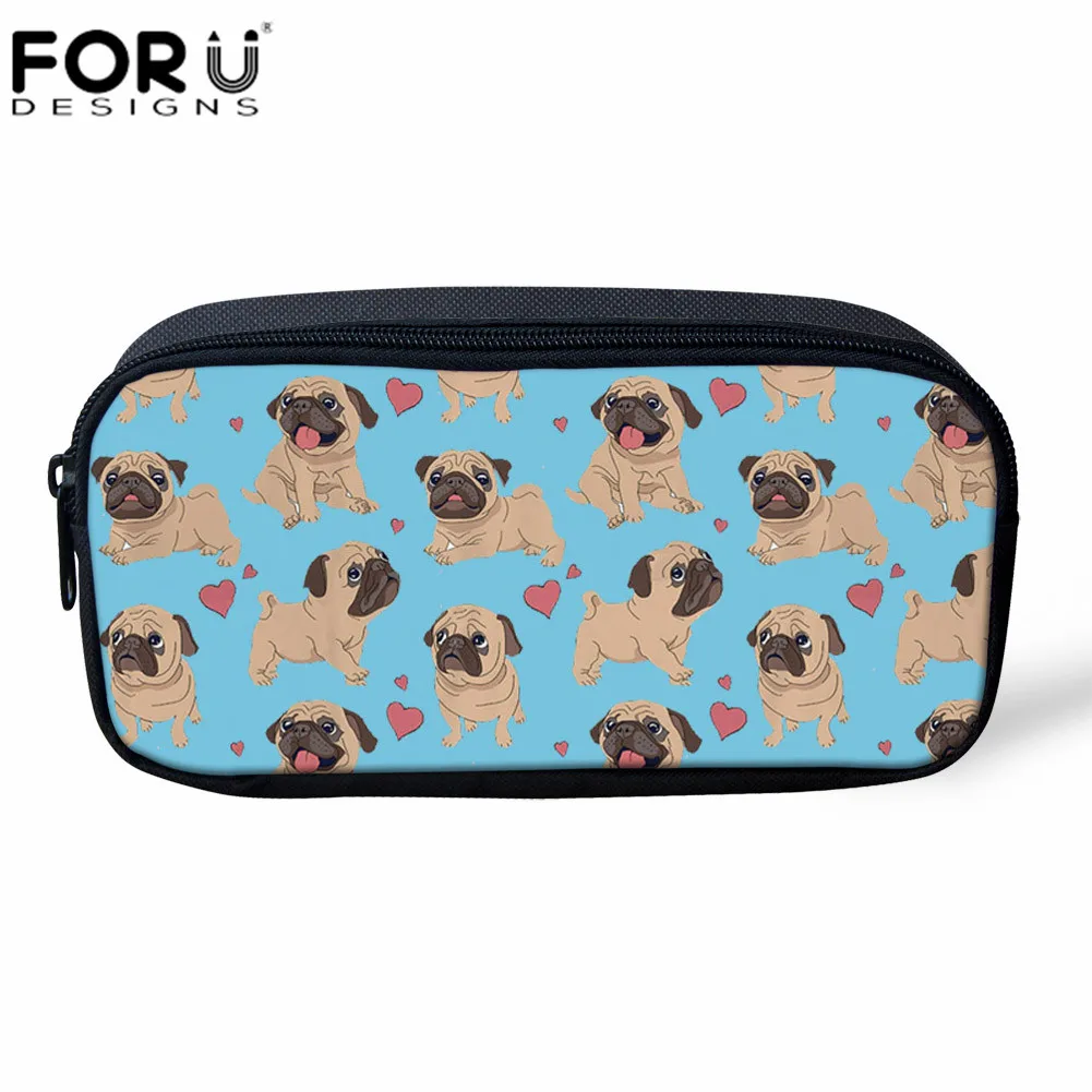 FORUDESIGNS/милая сумка для макияжа Мопс для женщин, косметичка, детские школьные пеналы для девочек, канцелярские товары для животных, собак, для девочек и мальчиков, коробка для ручек - Цвет: Z4308K