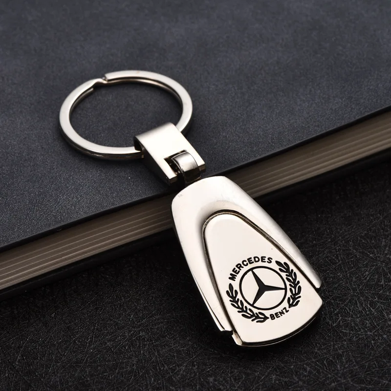 

Trapezoid Metal Mercedes Benz Car Logo Key Chain Buckle Automobile Key Pendant Originality 4S Shop Classic Gift Car Keychain