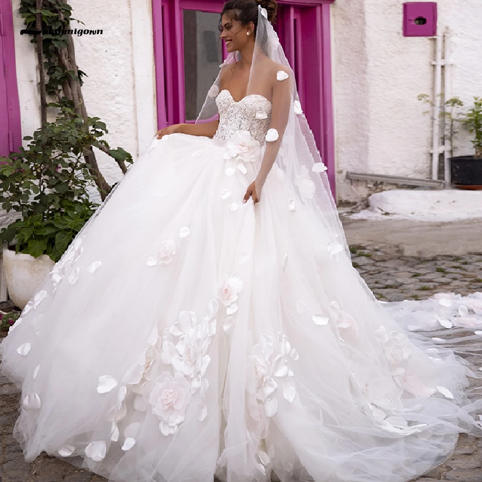 Lakshmigown Роскошные 3D Цветы Свадебные платья принцесса свадебное платье Vestito da Sposa