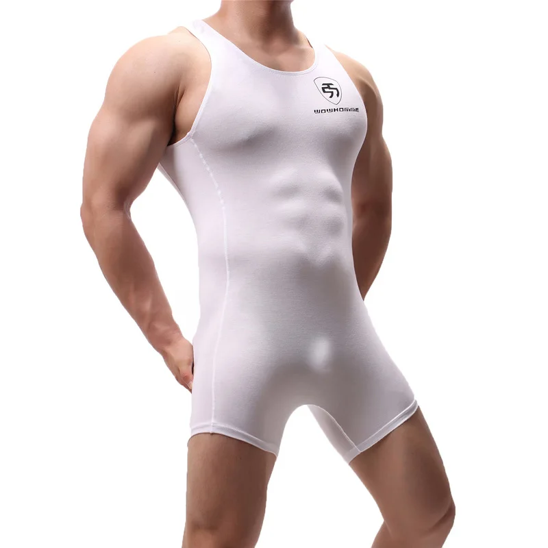 Sexy Men Undershirts Seamless Modal Jumpsuits Singlet Bodysuits Shorts Camisetas Tirantes Hombre Sports Gym Underwear Pajamas