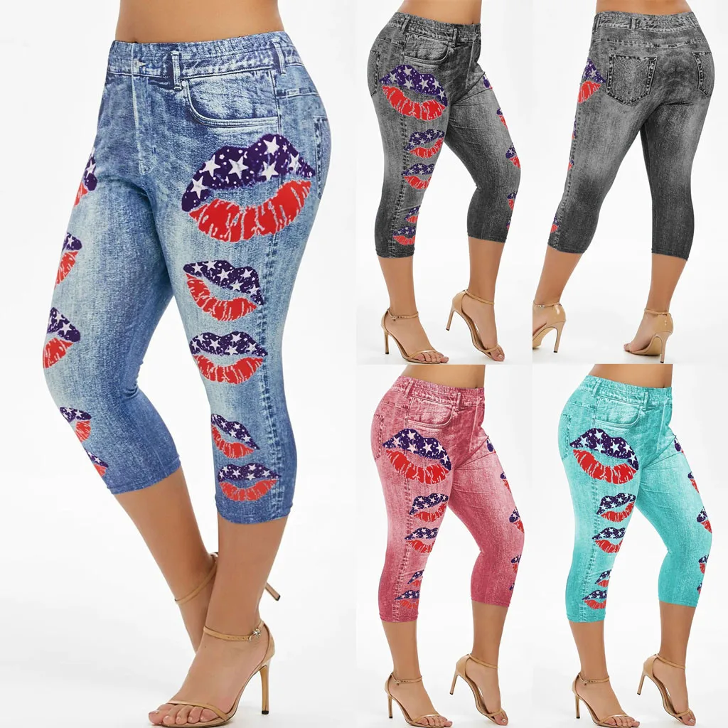 women's plus size denim joggers