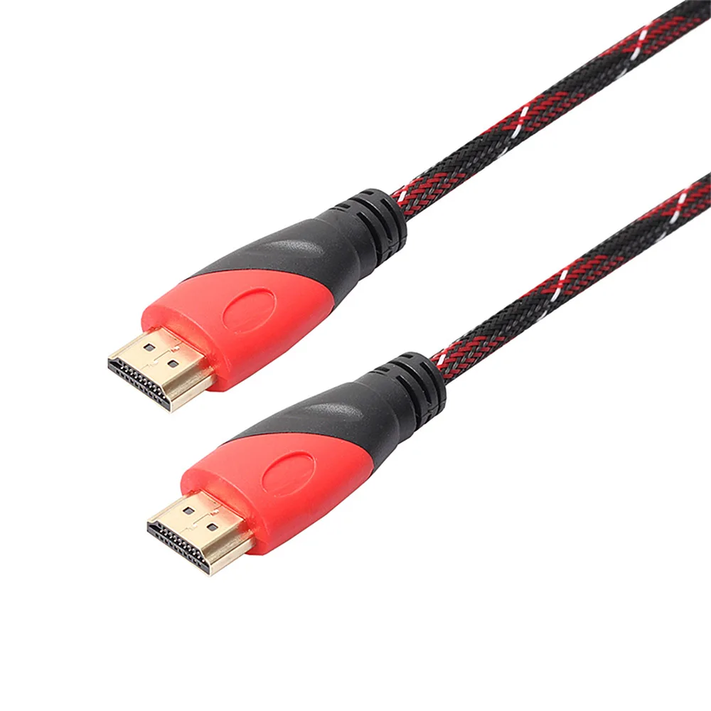 HDMI кабель высокоскоростной HDMI кабель позолоченное соединение с красной, черной и белой сеткой 1080 P, 0,5 м, 1 м, 1,8 м, 3 м, 5 м