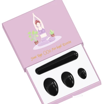 

Obsidian Massage Egg Yoni Wand With Box Natural Black Crystal Drilled Yoni Eggs Kegel Exercise Undrilled Massage Ben Wa Ball