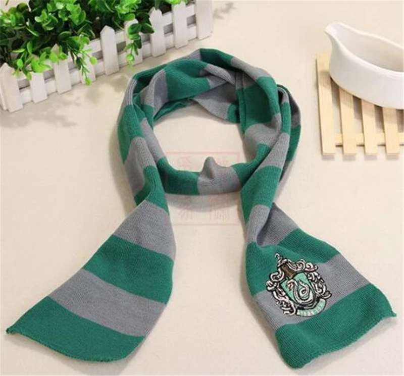 1 Style Green Школьный шарф Хогвартс, костюмы для косплея, аксессуары, шарфы Гриффиндор хаффлпуф Рейвенкло Слизерин - Цвет: 1 Style Green