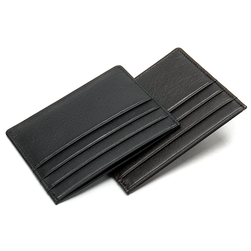 

Luufan Wallet Men's Slim Leather Mini Wallet Case Credit Card Trifold Purse Antitheft Scanning Leather Wallet Hasp Leisure