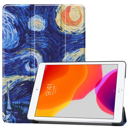 Чехол для iPad 10,2 дюймов 7th Gen Funda, чехол с функцией автоматического сна/пробуждения, легкий трехслойный умный чехол для детей iPad 10,2, Чехол+ пленка+ ручка - Цвет: A3