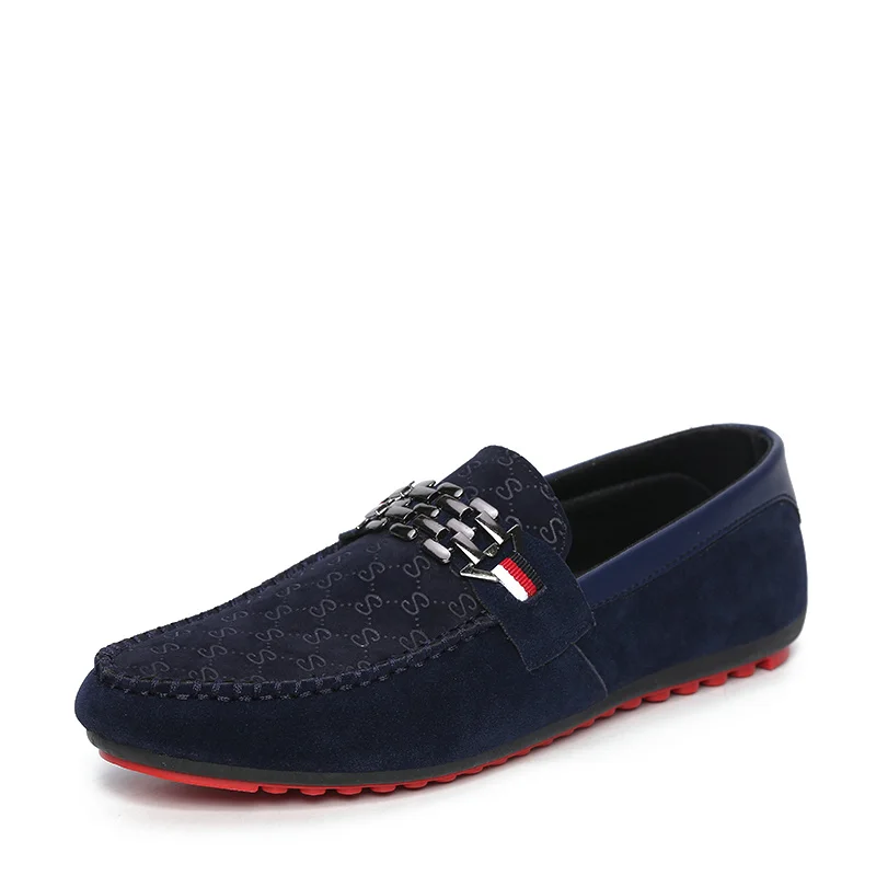 Qweff/брендовые модные стильные Мягкие Мокасины; мужские лоферы; Высококачественная обувь из натуральной кожи; мужская обувь на плоской подошве; обувь для вождения; XX-043 - Цвет: Синий