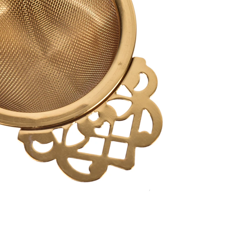 1Pcs Stainless Steel Tea Strainer Easy Clean Loose Leaf Traditional Hanging Herbal Double Ear Infuser Filter Reusable