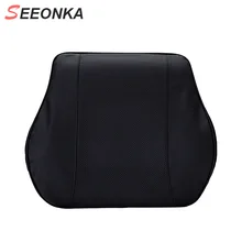 Настоящая Кожаная Автомобильная поясничная Подушка для спины, деловая поддержка сиденья для офисного кресла, комфортная подушка для снятия стресса на талии