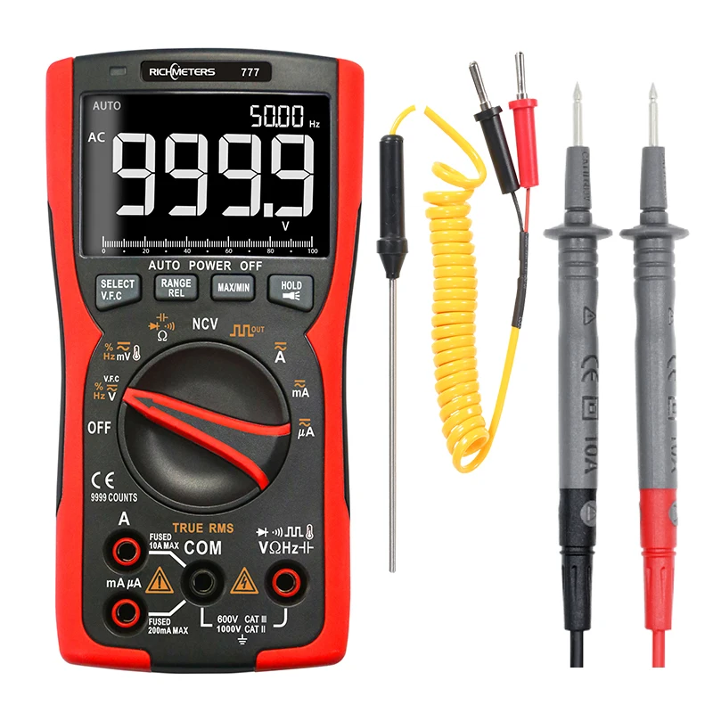 Цифровой мультиметр RM777 профессиональный Аналоговый тестер 9999 True RMS DIY