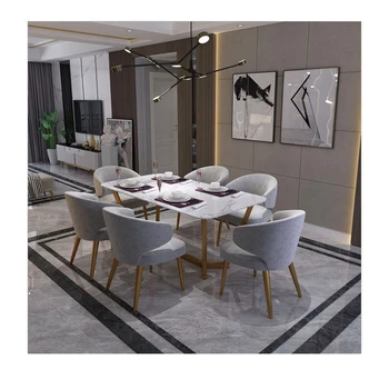 

marble dining table home small apartment light luxury table simple modern dining table and chair combination rectangular dining