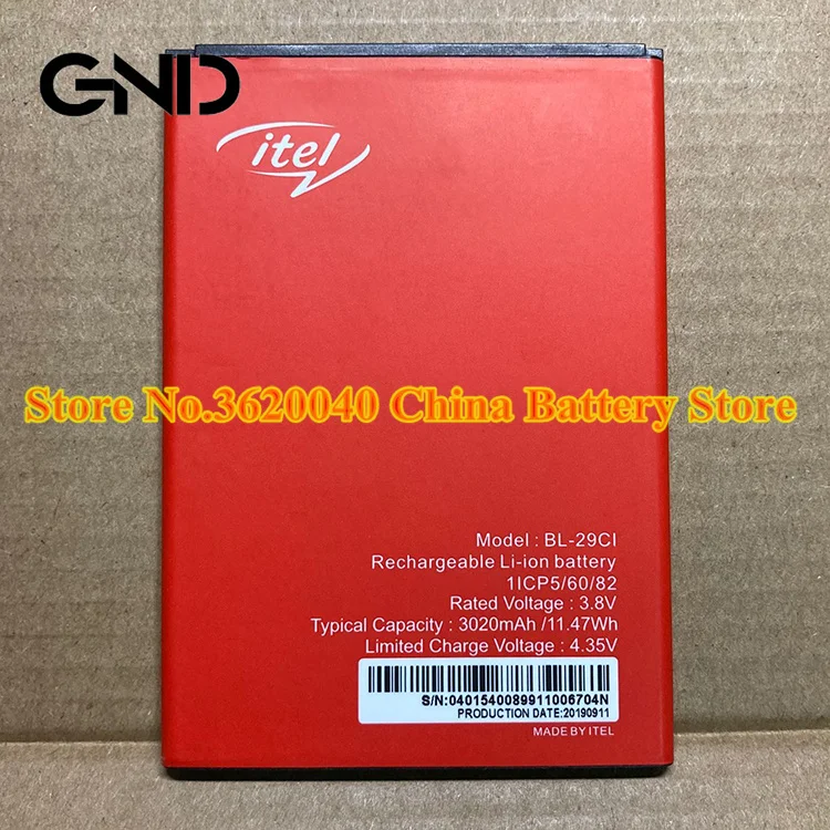 GND 3020mAh BL-29CI Replacement Battery For itel BL
