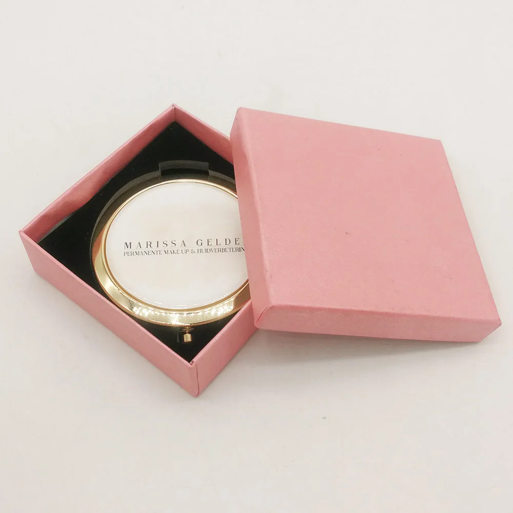 100 шт./лот, заказной логотип, Подарочная коробка для Compack Mirror, розничная упаковка, чехол для портативного косметического зеркала, подходит для 70*70 мм