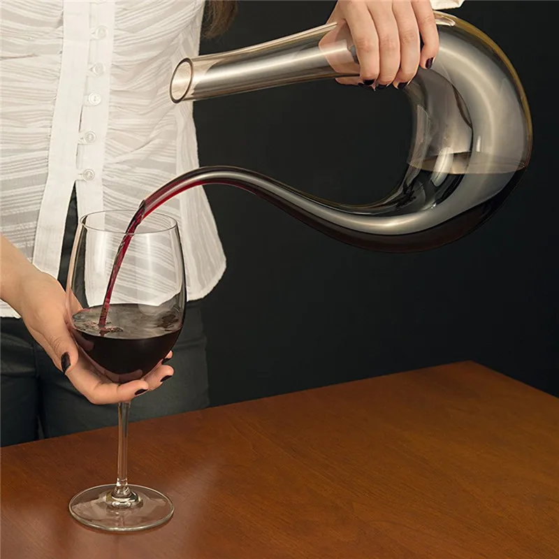 Preise 1500 kapazität ml U förmigen barware bar werkzeuge glas wein decanter belüfter flasche ausgießer ausgießer dispenser ecanters für whisky