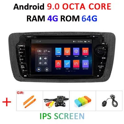 DSP ips 8 ядерный 4G 64G 2 Din Android 9,0 Автомобильный мультимедийный dvd-плеер gps Авторадио для SEAT Ibiza 2009-2013 автомобильный Радио Аудио fm obd2 - Цвет: 9.0 4G 64G IPS