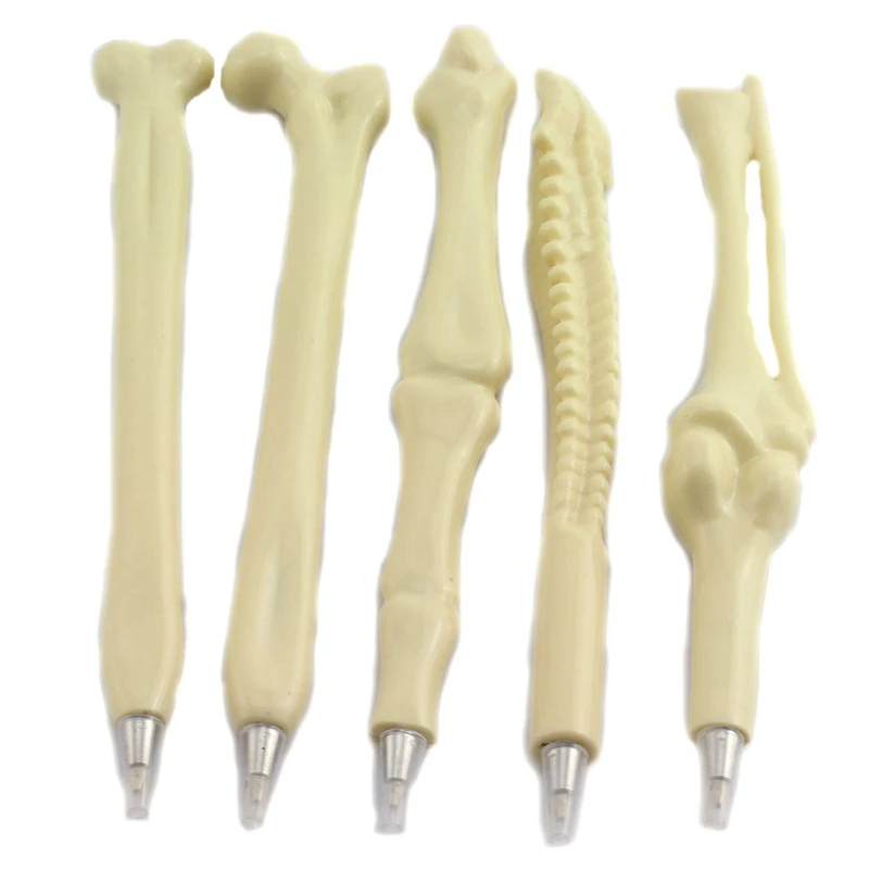 

50 Pcs/Lot Pen Writing Supplies Bone Shape Ballpoint Pens New Creative Gift School Supply-Blue Ink