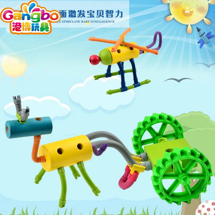 

Bo Genuine Product CHILDREN'S Toy Flexible Pulling Educational Early Childhood diy enlighten Building Blocks Assembled