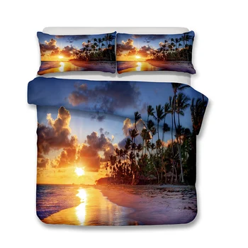 

Seaside Sunset Landscape Series Bedding Set Bedroom Decor 1pc Duvet Cover with Pillowcases No Comforter Twin/Full/Queen/King