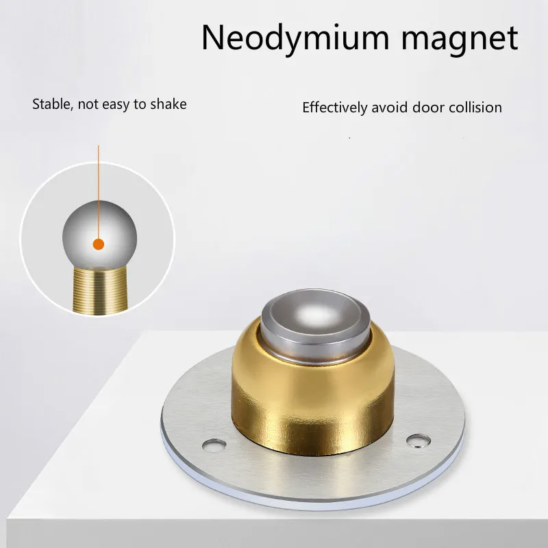 Magnetic Door Stop Stainless Steel Door Stopper, Door Holder Doorstop, 3M Double-Sided Adhesive Tape No Need to Drill