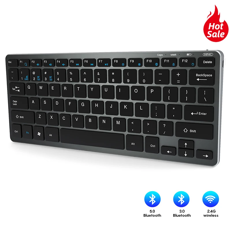 

Wireless Keyboard Mini Bluetooth Keyboard For Ipad Phone Tablet Rubber Keycaps Rechargeable Keyboard For Android Ios Windows