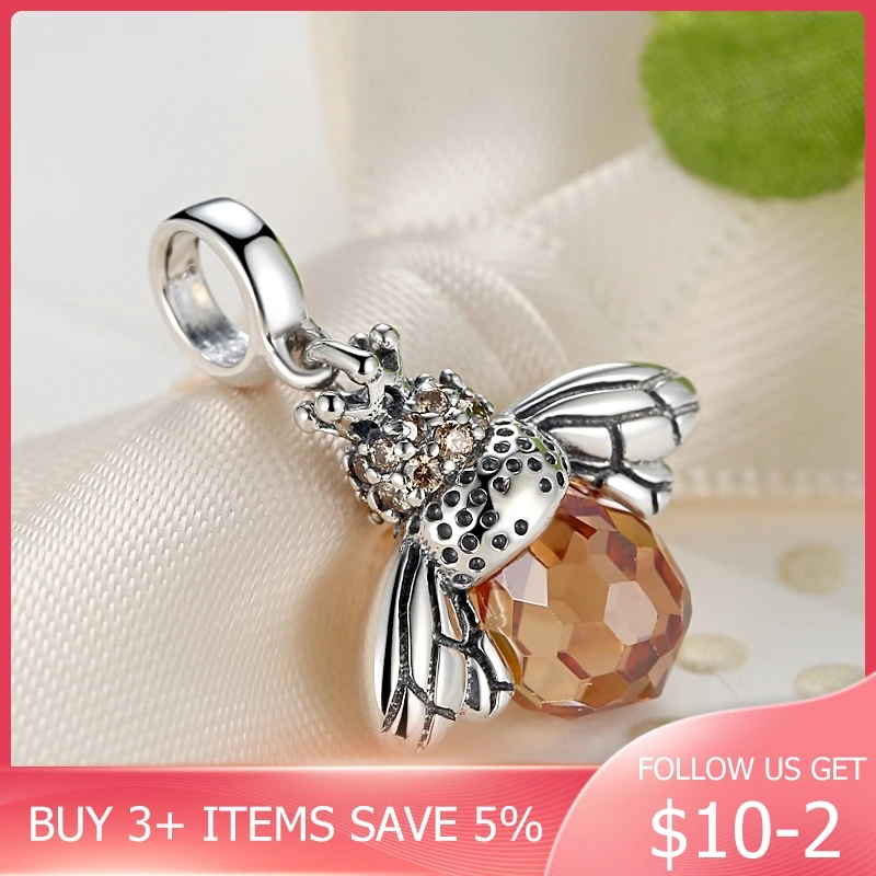 

CodeMonkey 100% Real 925 Sterling Silver Bee Charms Fit Original Design Bracelet Beads DIY Jewelry For Women CMC035