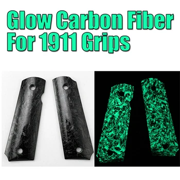 

1 pair 1911 Accessories Modification 1911 Grips Handle Luminous Carbon Fiber Forged Carbon Fiber Material Handle Accessories