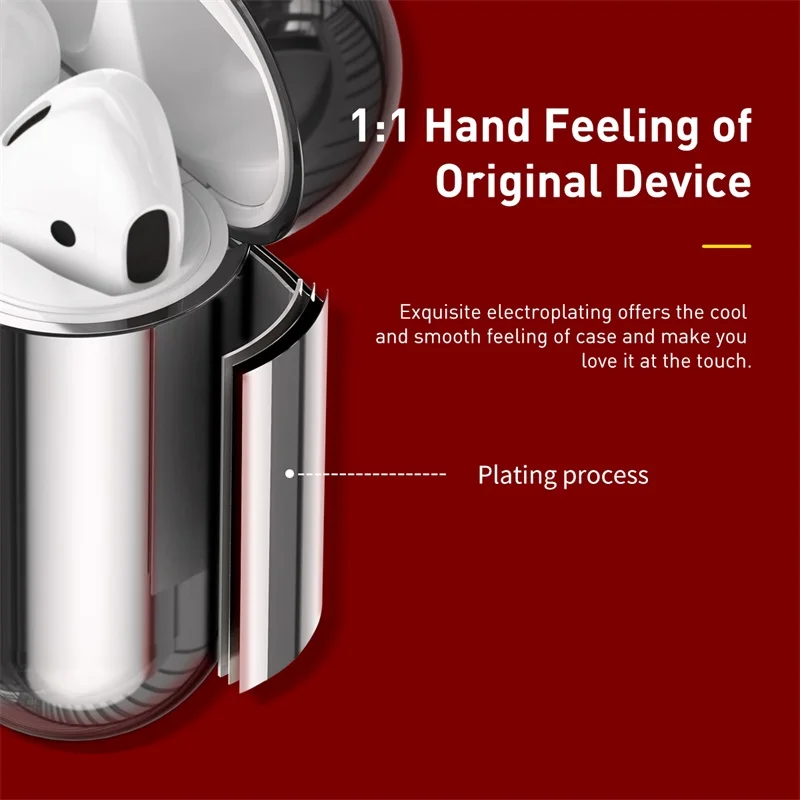 Роскошный чехол Baseus для наушников Apple Airpods мягкий силиконовый защитный