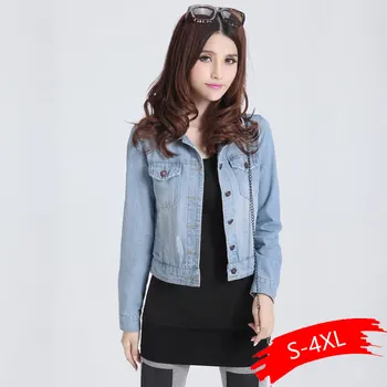 

Womens Jackets Coats 2020 Spring Fashion Jeans Jackets Denim Women Slim Cotton Solid Jacket For Women Outerwear Ladies Coats