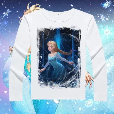 T shirts 6 Замороженные новые женские белые футболки свитера размера плюс повседневные зимние топы с принтом женская футболка с длинным рукавом женская одежда - Цвет: T shirts 6