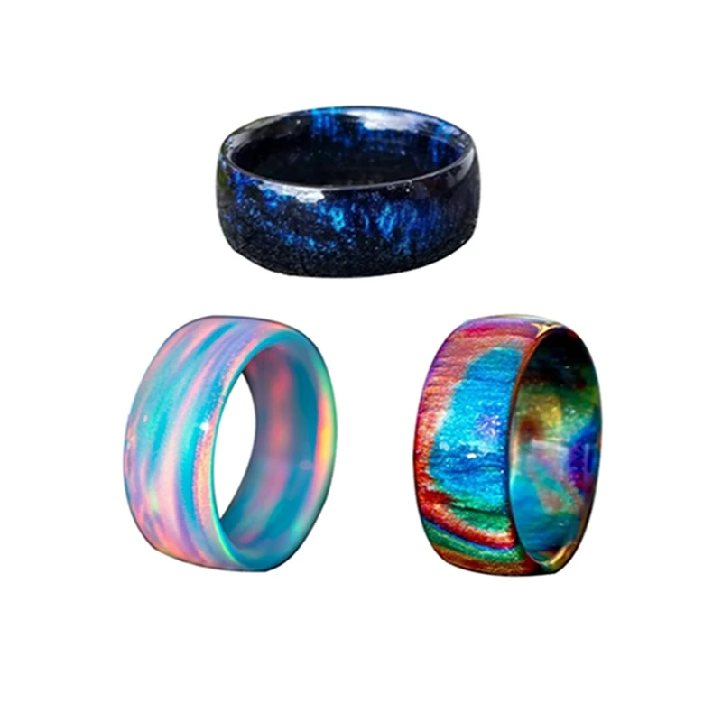 Personalized Simple Color Flash Ring Acrylic Rainbow Fashion Jewelry Accessories