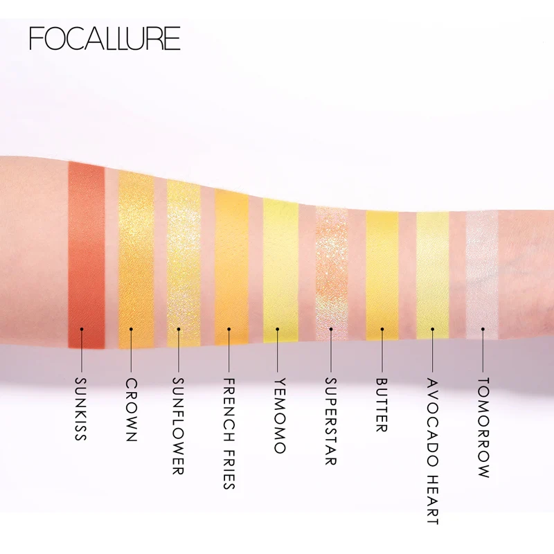 FOCALLURE смайлик палитра теней для век телесные женские оттенки летняя косметика