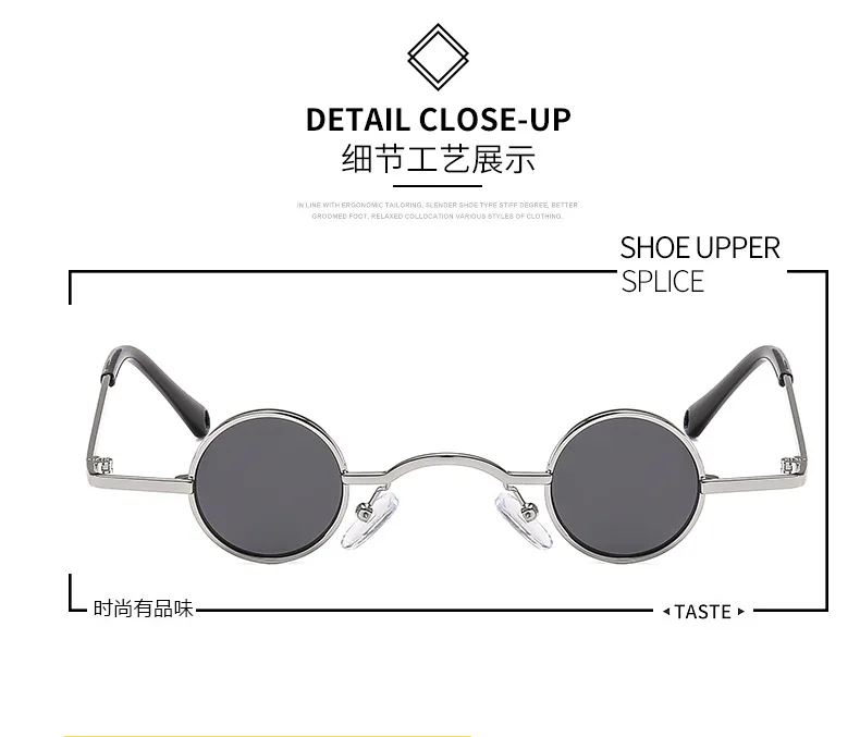 Small Size Round Sunglasses Men Cool Hip Hop Retro Punk Sun Glasses Metal Frame Fashion Women Eyewear Mirror UV400 with Box NX