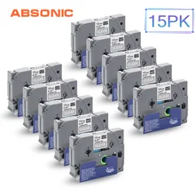 Absonic 15PK TZe-135 12 мм Кассетная лента с белыми пятнами прозрачная Замена Brother P-touch cube PT-D210 PT-H110 PT-D400 PT-P700 принтер