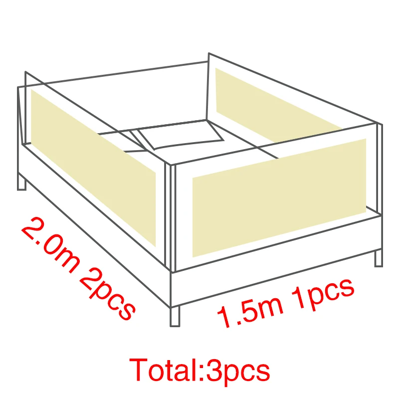 1,5/1,8/2 м ограждение для кровати защитный барьер для кровати забор для детской кровати манеж защитный барьер для кровати - Цвет: 1.5m 2 m 2 m 3pcs