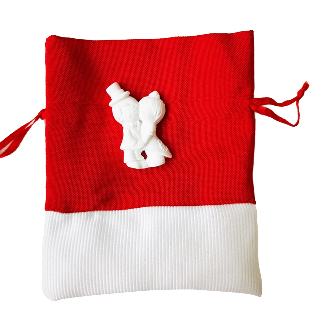 

2020 New Small Red&White Pouch Bundle Cloth Drawstring Bag For Packing Candy Jewelry Sachet Wedding Gift