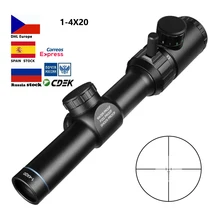 Mira telescópica para Rifle 1-4x20, alcance de caza con mira óptica cruzada, por ejemplo, envío gratis