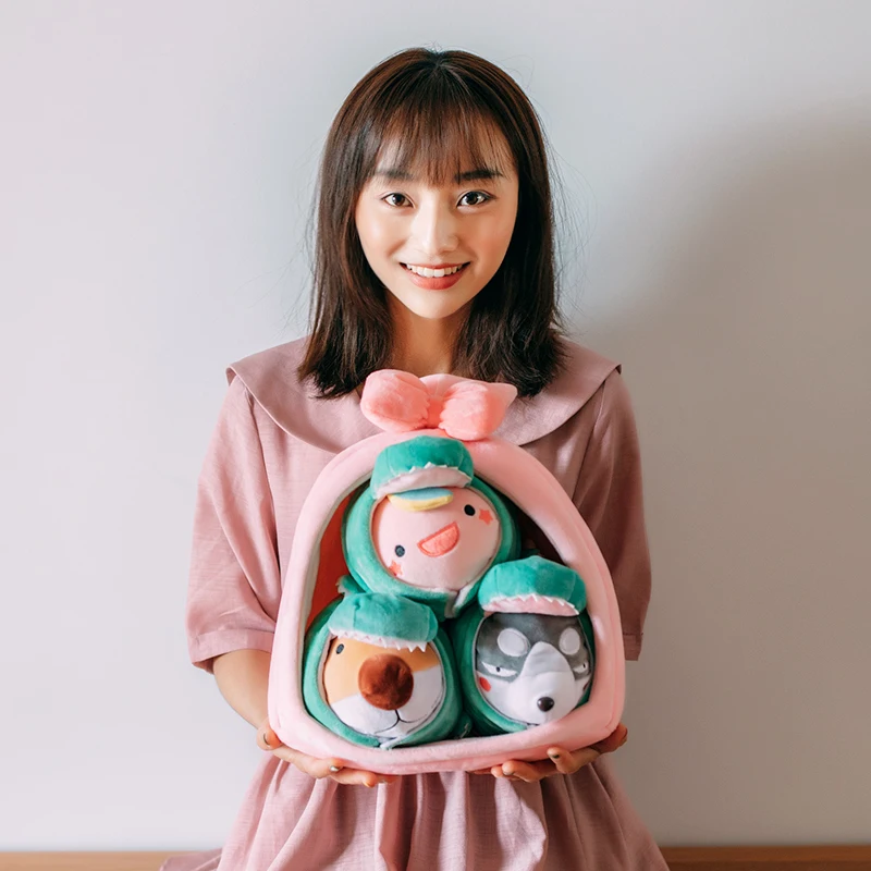 Милый kawaii 3 шт. кукла Единорог Лев хаски в доме мягкая плюшевая игрушка для