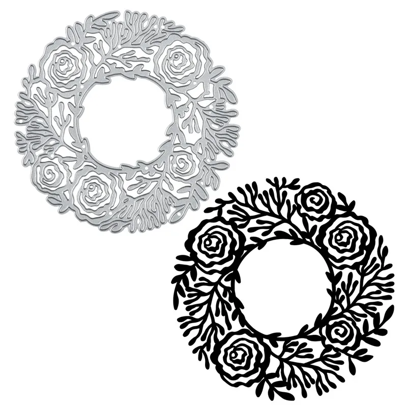 

Diyarts Floral Round Metal Cutting Dies Frame Dies for Craft Die Scrapbooking Embossing Stencil DIY Die Cut Card Decoration