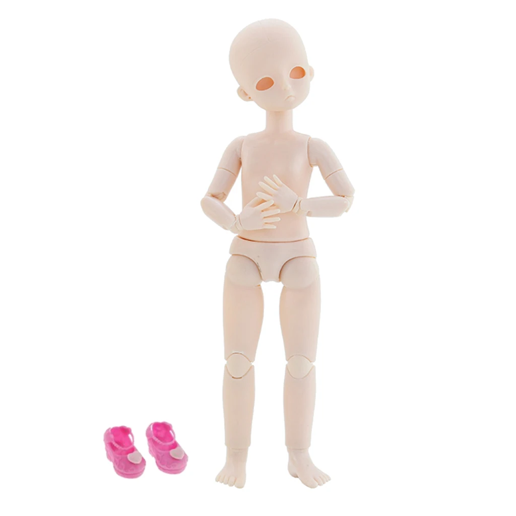 Details about   2Pcs 16cm Unpainted Moveable Plastic Blank Doll Body with Shoes Making