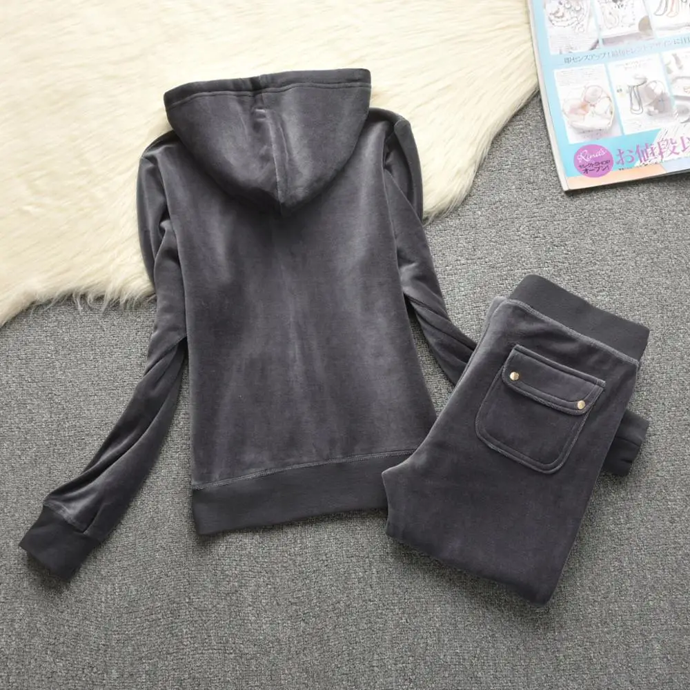 2021 Women Tracksuit Zipper Hoodies Sweatshirt Pants 2 Pieces Set Fashion New Female Zipper hooded And bell-bottom Trousers Suit 2