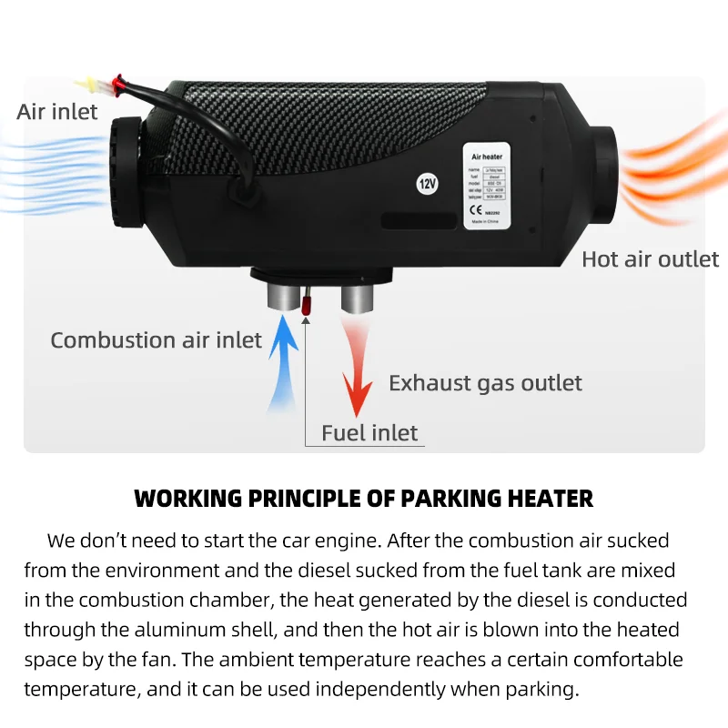 12v 5~8kw Car Heater Air Diesel Heater Car Parking Heater With Lcd