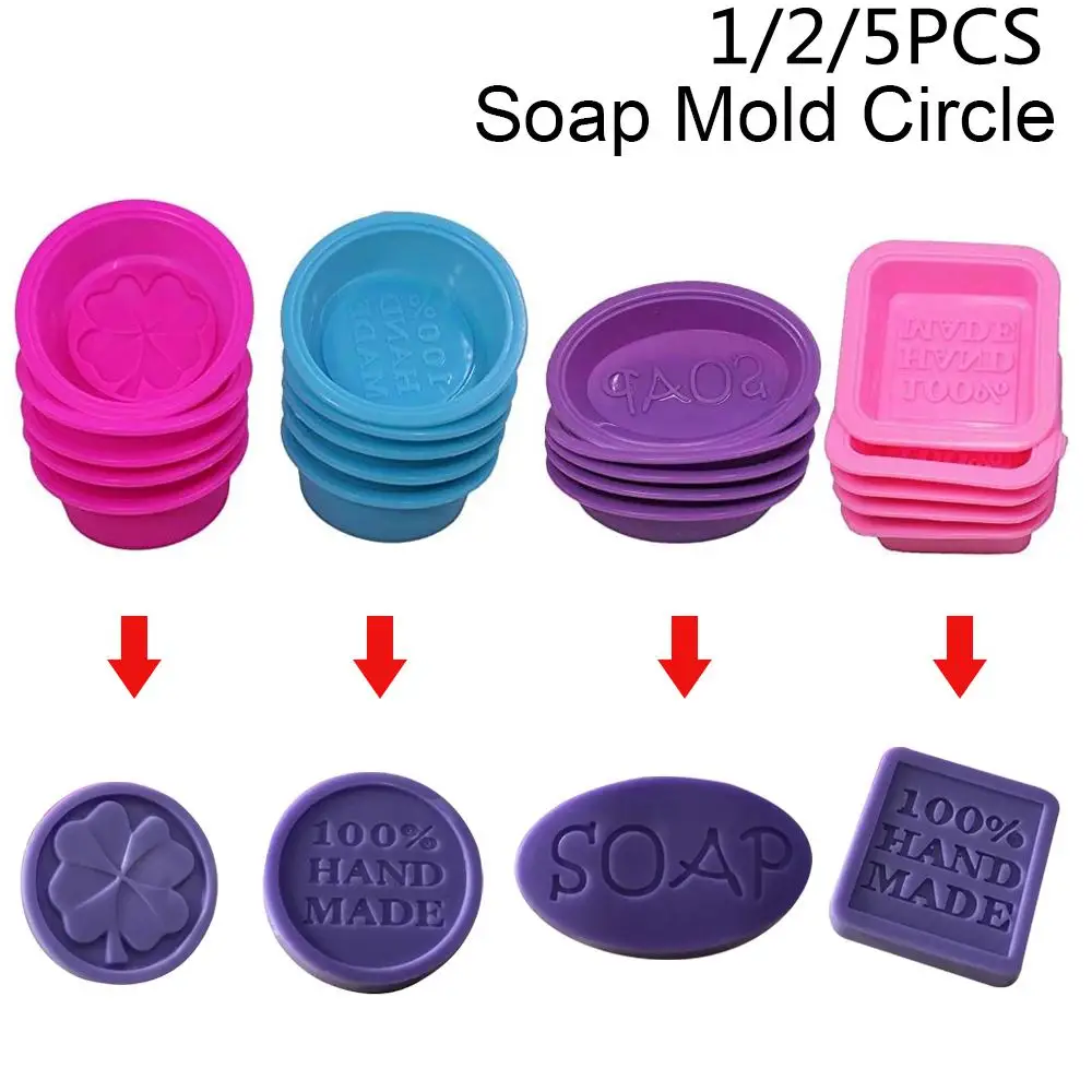 1/2/5pcs Making Silicone Soap Mold Circle Cupcake Baking Pan Molds