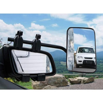 

2 Pieces Clip-On Towing Mirror, Universal Extended Mirror and Extra Wide Adjustable for Caravan Camper Boat Trailer
