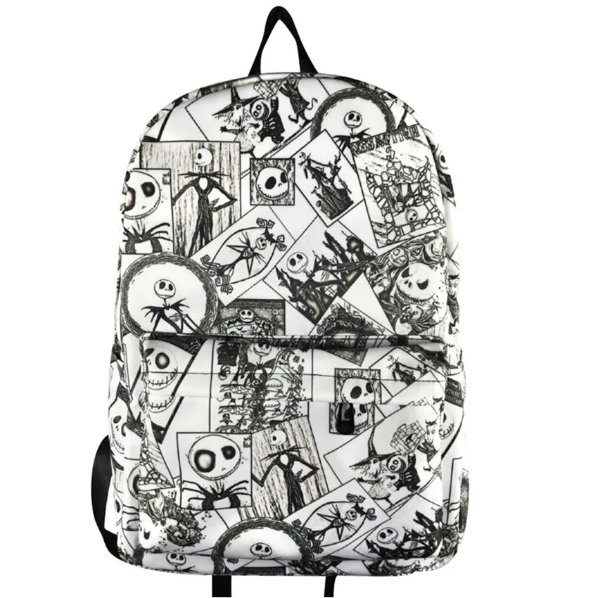 Нейлоновый рюкзак Jack Skellington «Кошмар перед Рождеством», школьный рюкзак на молнии для подростков и студентов, дорожная сумка для ноутбука, сумка для книг