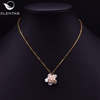 

XlentAg White Natural High-quality Baroque Pearls Coin Necklace For Women Accessories Best Friend Heart Aesthetic Jewrlry GN0215