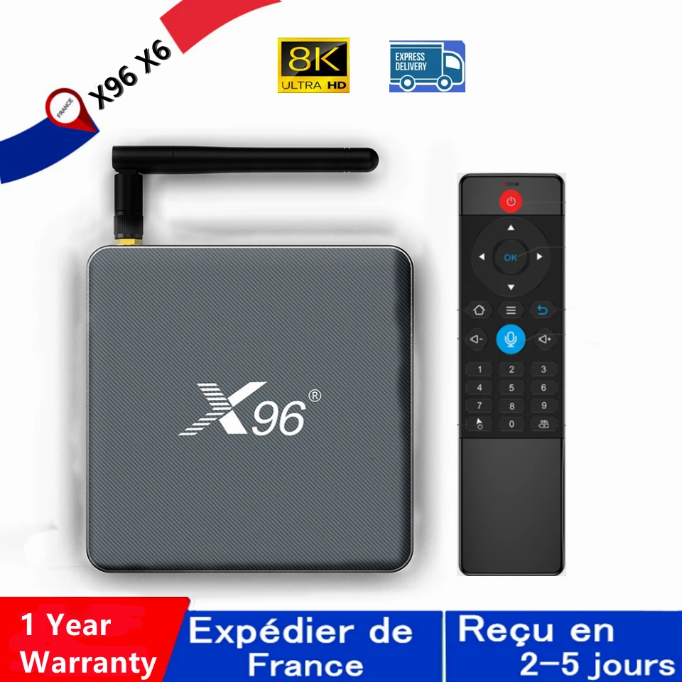 New Iptv Box X96 X6 Android Tv box Quad Core A55 4G 32G 8G 64G 128G Android11.0 M3u Media Player Set Top Smart France | Электроника