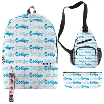 

COOKIES Laptop Bags Backpack Set 3Pcs Luxury Design Polyester High Quality Bag 3D Printed For School Teenagers Girls And Boys